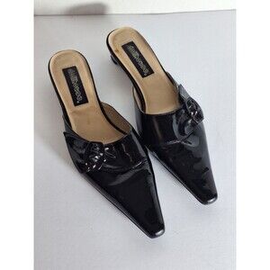 Vintage Y2K Dollhouse Darby Patent Leather Pointed Toe Mules Sz 9M Witchy Gothic